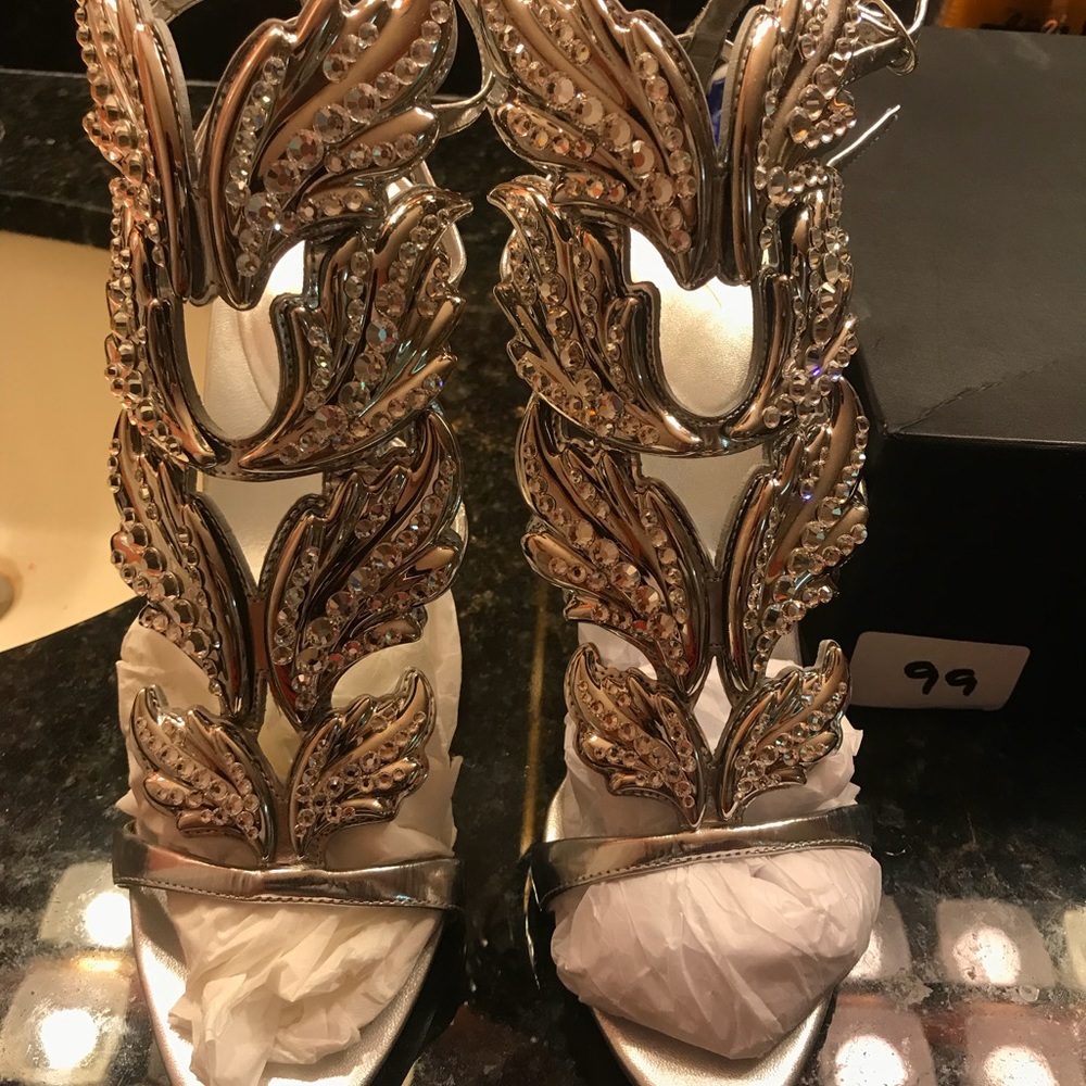 Giuseppe Zanotti Cruel Summer Silver Crystal Wing
